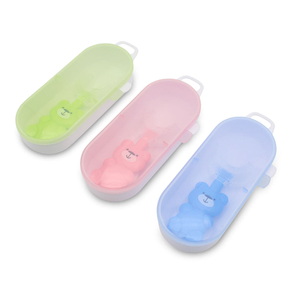 Bear Hug Kids U-Shaped Toothbrush | 360° Food-Grade Silicone | Fun Bear Design for Ages 2–6