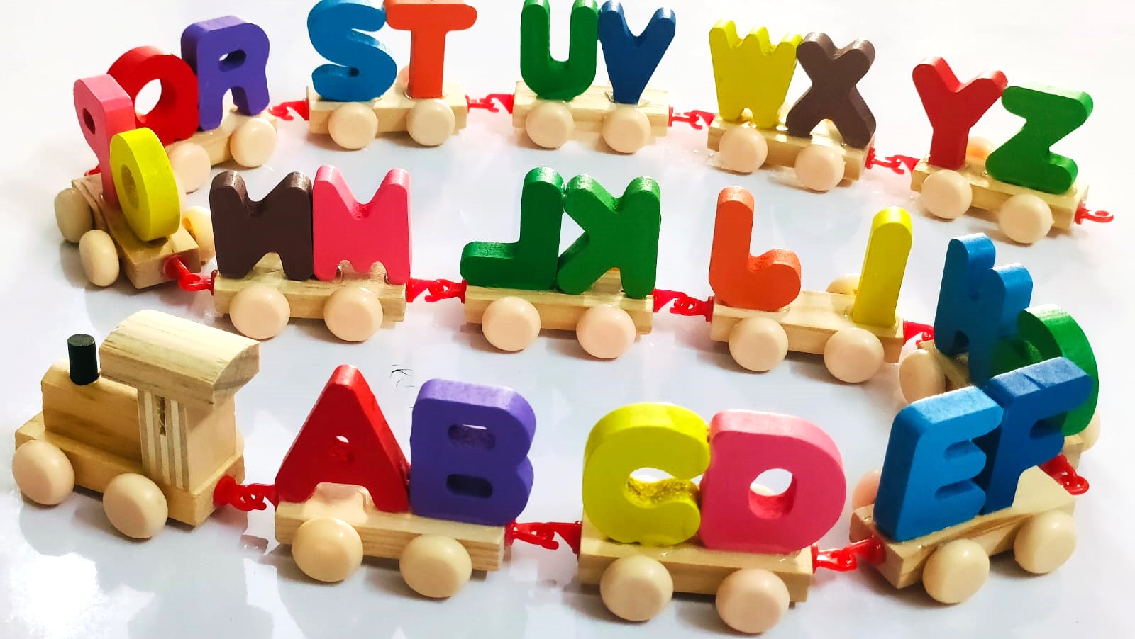Wooden Letters Train | Alphabet Learning Toy A–Z for Kids 3+