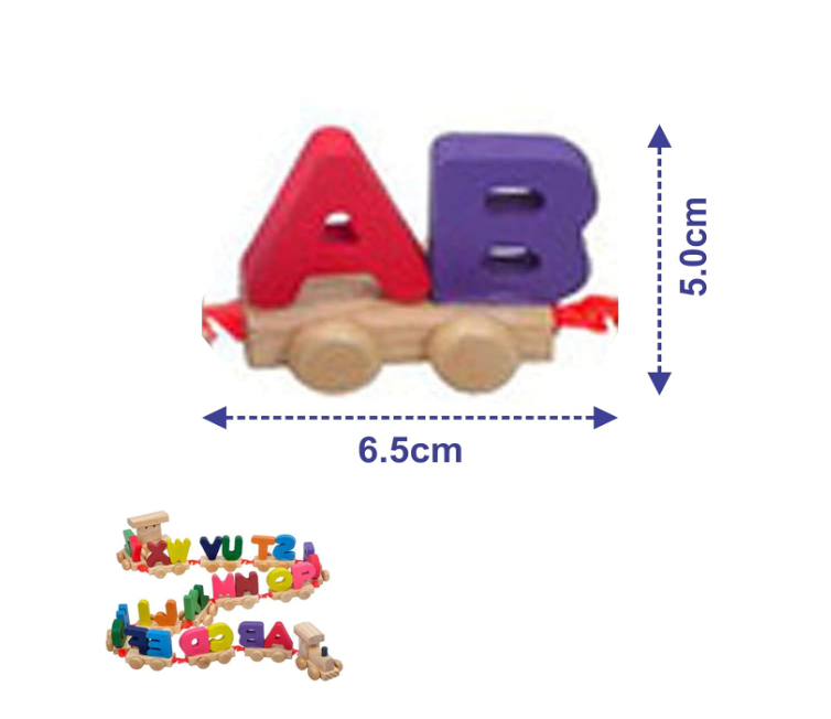 Wooden Letters Train | Alphabet Learning Toy A–Z for Kids 3+