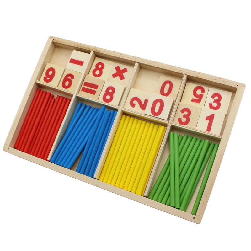 Wooden Math Learning Sticks – Educational Numbers Toy for Kids