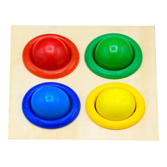 Knock the Ball Toy – Wooden Montessori Hammer Game for Kids 3+