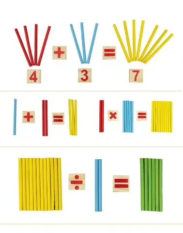 Wooden Math Learning Sticks – Educational Numbers Toy for Kids
