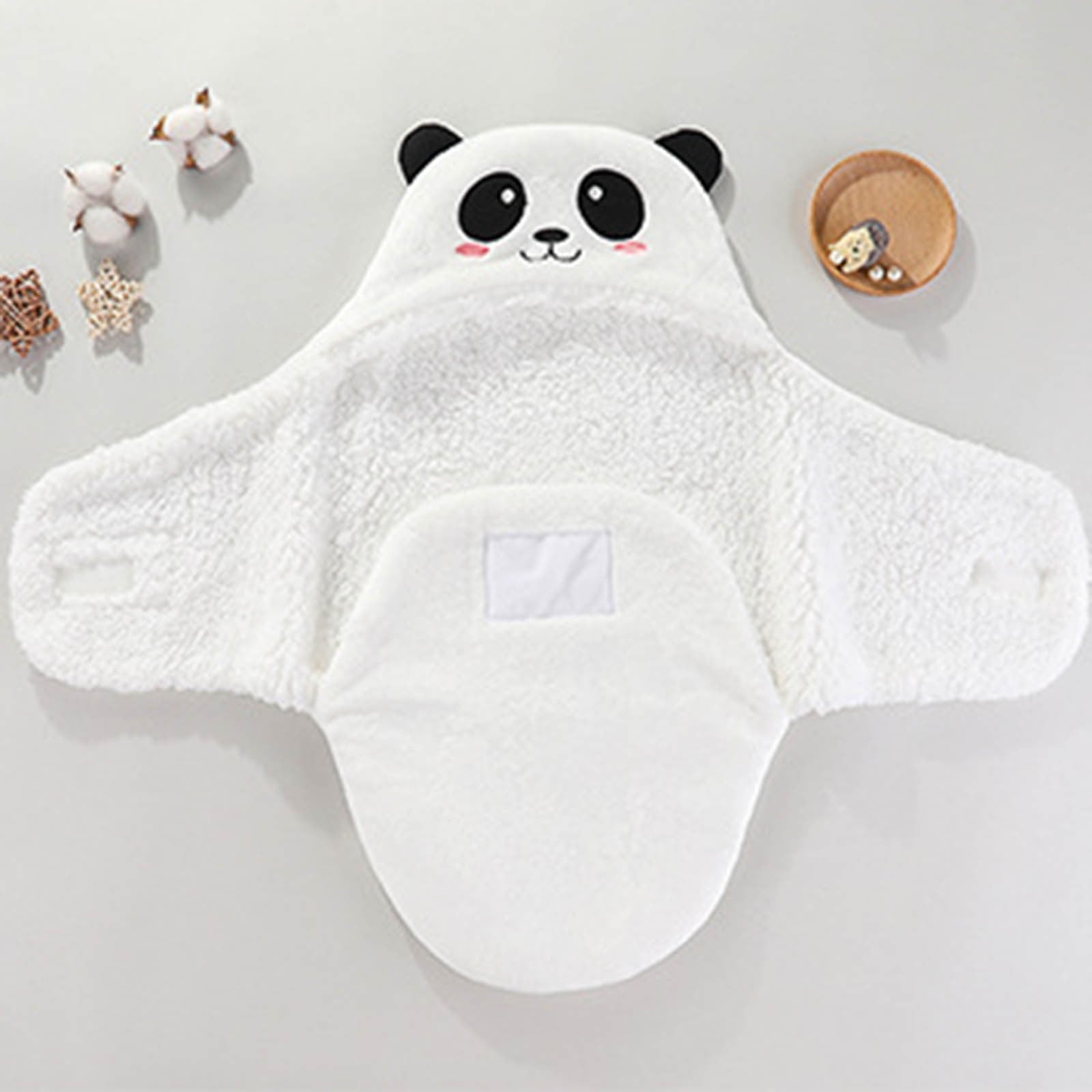 Baby Swaddle Blanket with Hood – Cute Panda Fleece Wrap