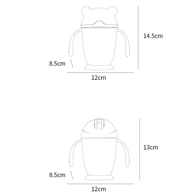 Baby Straw Training Sipper Cup with Handles – Pink | 300ml