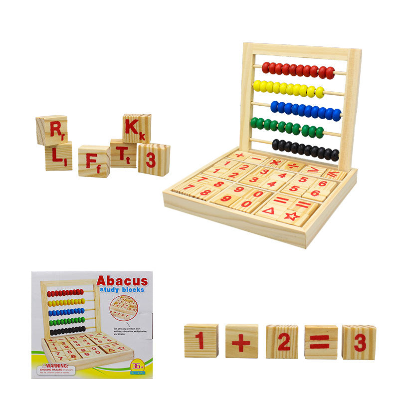 Wooden Abacus Study Blocks Toy – Learn, Play & Count with Fun