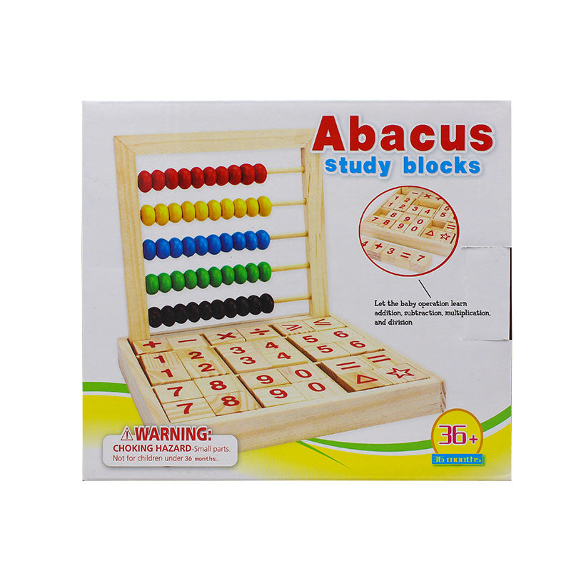 Wooden Abacus Study Blocks Toy – Learn, Play & Count with Fun