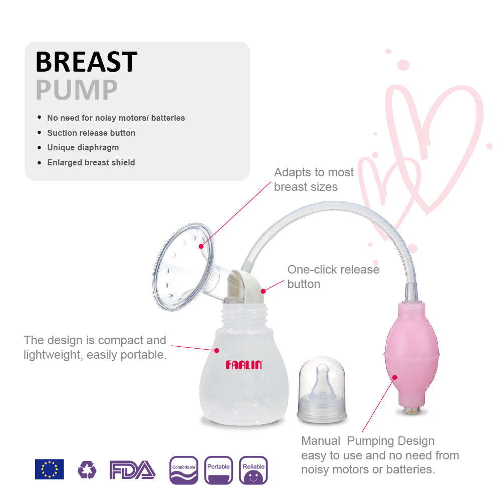 Farlin Breast Pump – Manual, Quiet & Comfortable for Moms