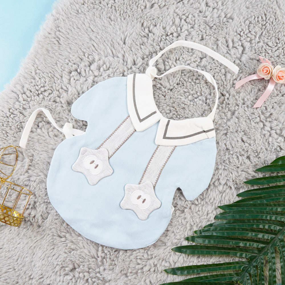 Baby Apron Bibs Pack of 2 – Blue Star, Soft & Waterproof Feeding Bibs