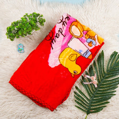 Winter Baby Blanket – Ultra-Soft & Warm, Red Cartoon Design