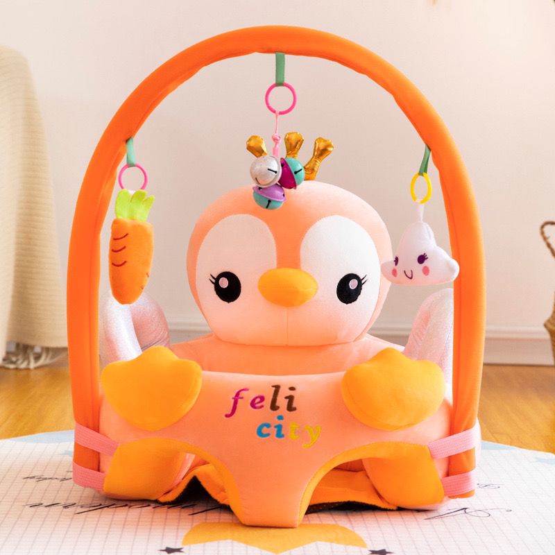 Baby Sofa Support Seat – Plush Floor Chair with Toy Rods