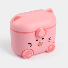 Baby Milk Powder Storage Box – Pink Bus, Portable for Travel & Feeding