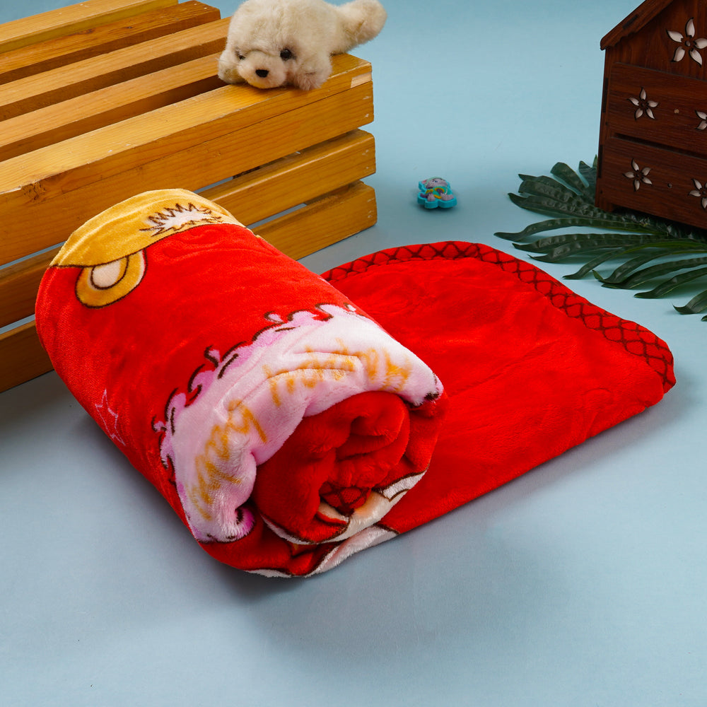 Winter Baby Blanket – Ultra-Soft & Warm, Red Cartoon Design