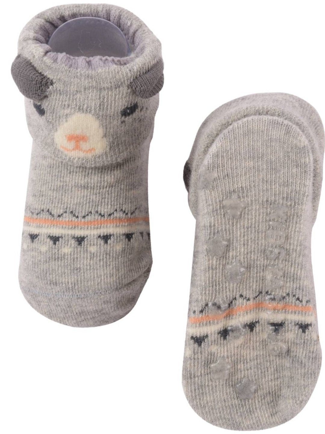 Baby Newborn Cat Design Socks – Grey | Sunshine