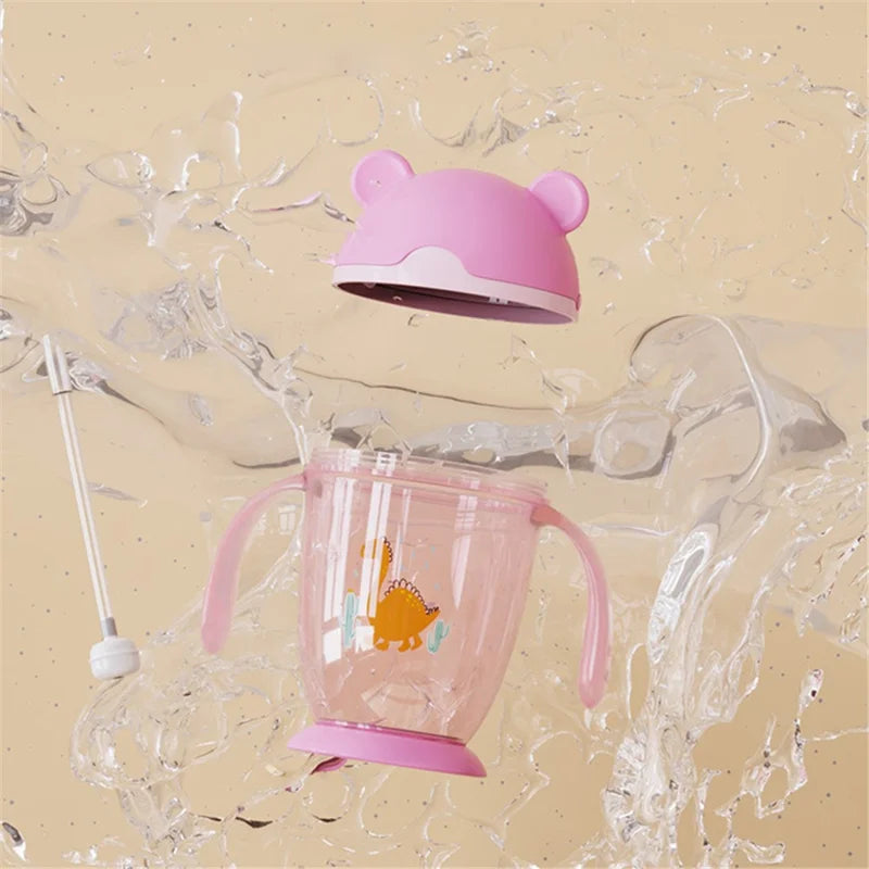 Baby Straw Training Sipper Cup with Handles – Pink | 300ml
