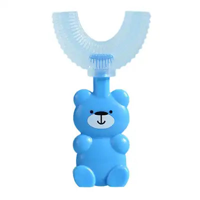 Bear Hug Kids U-Shaped Toothbrush | 360° Food-Grade Silicone | Fun Bear Design for Ages 2–6