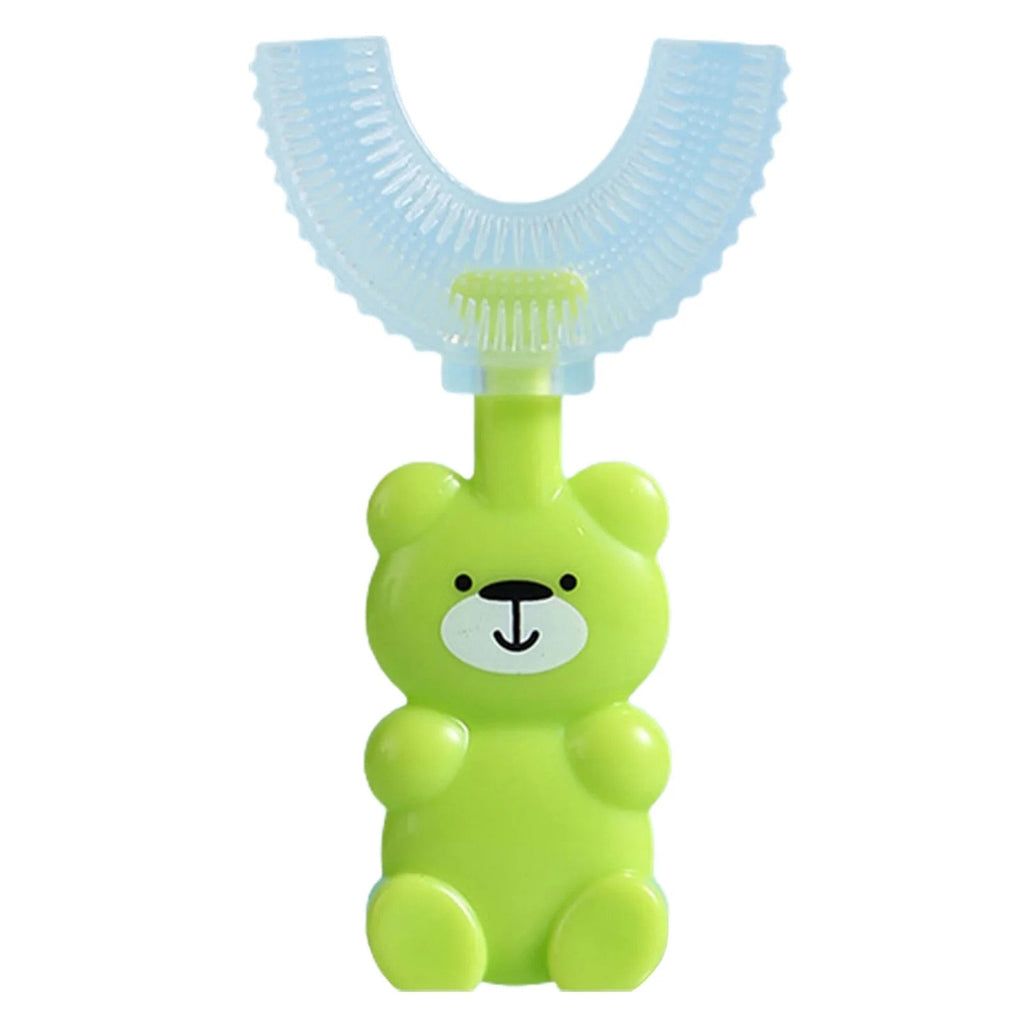 Bear Hug Kids U-Shaped Toothbrush | 360° Food-Grade Silicone | Fun Bear Design for Ages 2–6