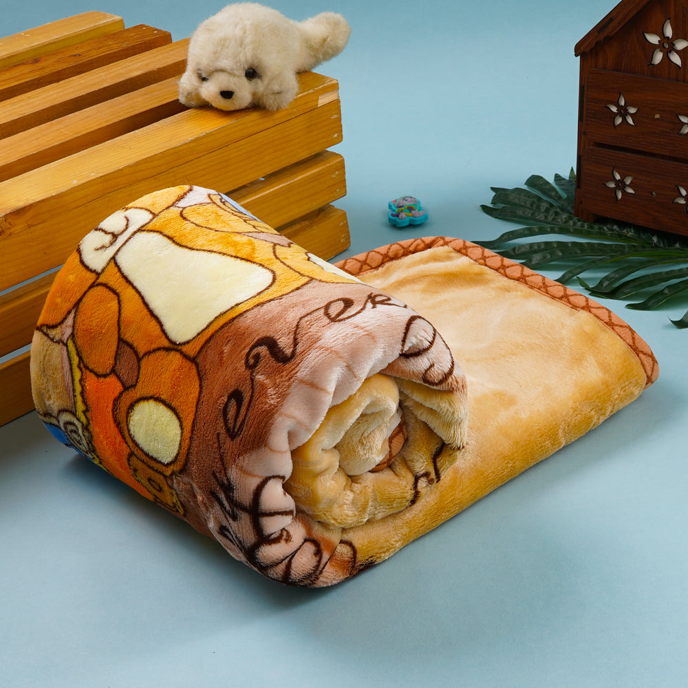 Winter Baby Blanket – Double Ply Plush, Soft & Cozy, Brown Teddy Bear Design