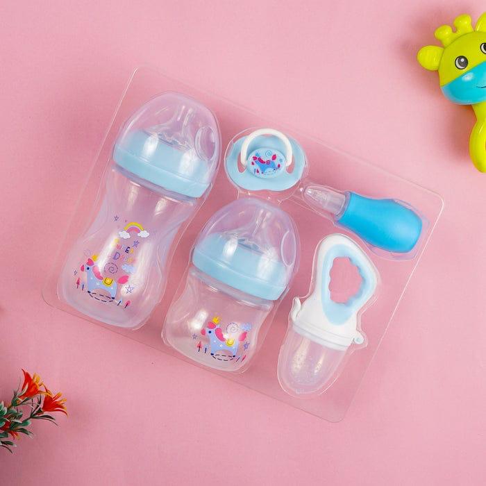 Imported Baby Feeding Bottle Starter Set – Mum Love, Pack of 5 for Newborns