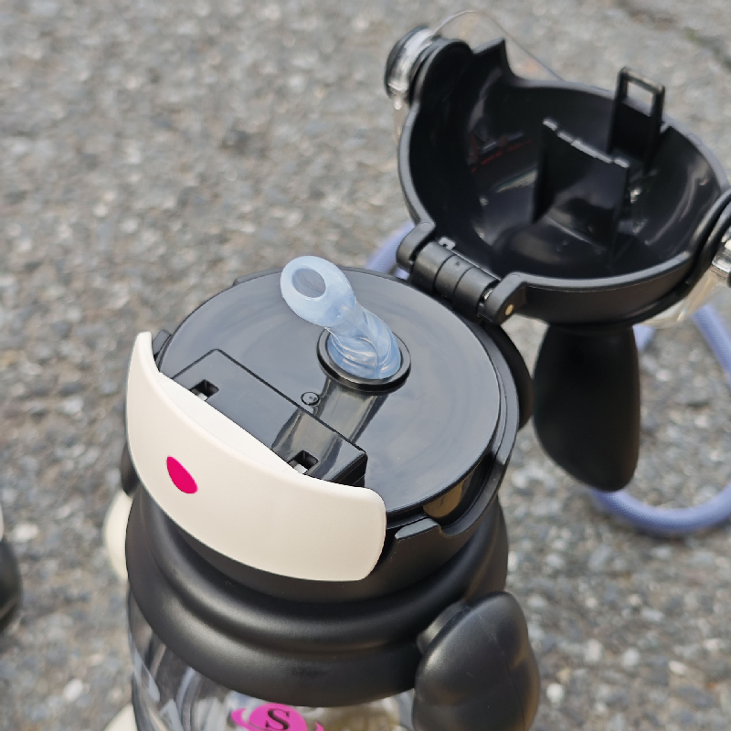 Cartoon Rabbit Water Bottle – Large Kids Straw Cup for School & Travel