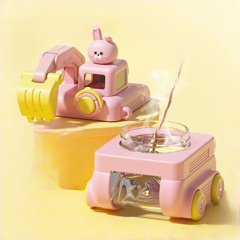 Excavator Cartoon Kids Water Bottle – 500ml Drink Cup