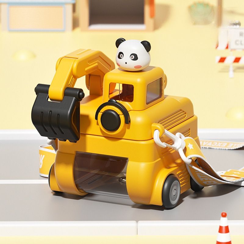 Excavator Cartoon Kids Water Bottle – 500ml Drink Cup