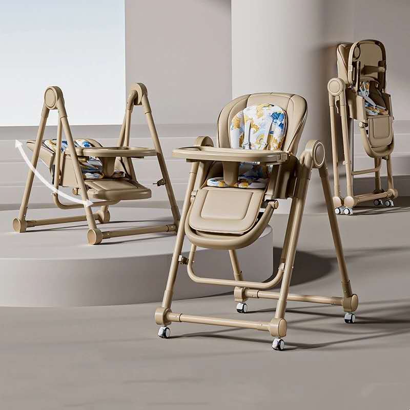 Baby Rocking Swing Dining High Chair – Brown