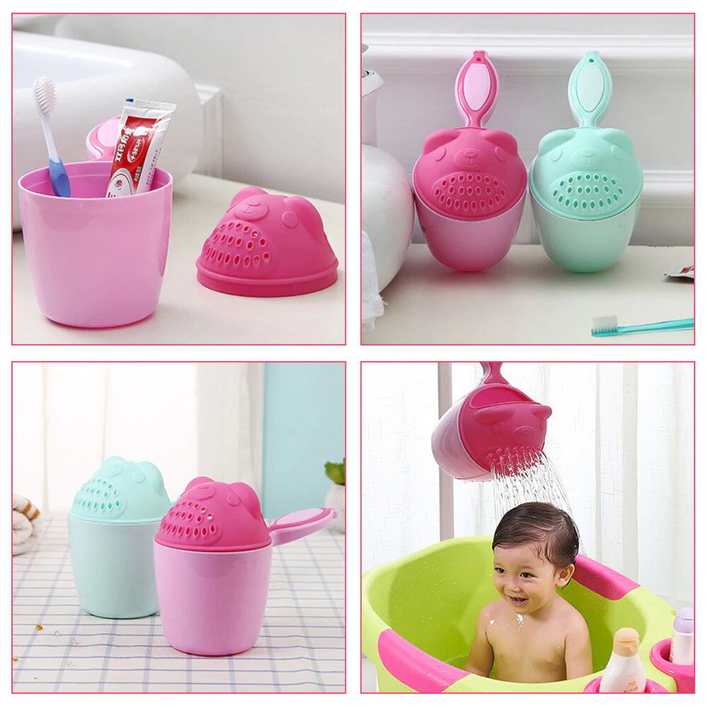 Baby Cartoon Bath Mug – Gentle Rinse Cup for Baby Hair Wash