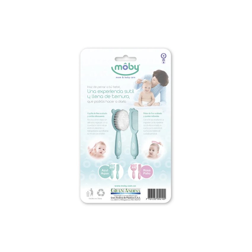 Moby Baby Comb & Brush Set – Ultra-Soft Hair Care for Newborns