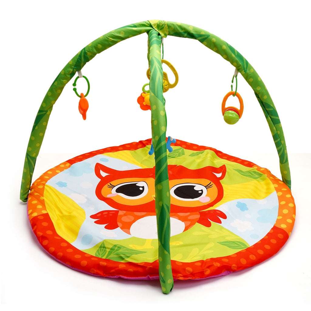 Rattle Baby Gym – Foldable Activity Mat with Hanging Toys, Green Sunshine Design