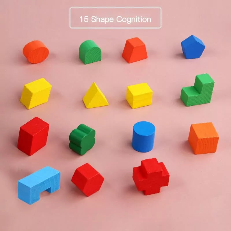 Fifteen Hole Shape Intelligence Box | Wooden Educational Toy for Kids