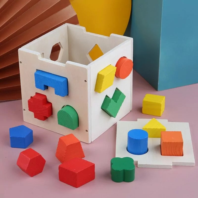Fifteen Hole Shape Intelligence Box | Wooden Educational Toy for Kids