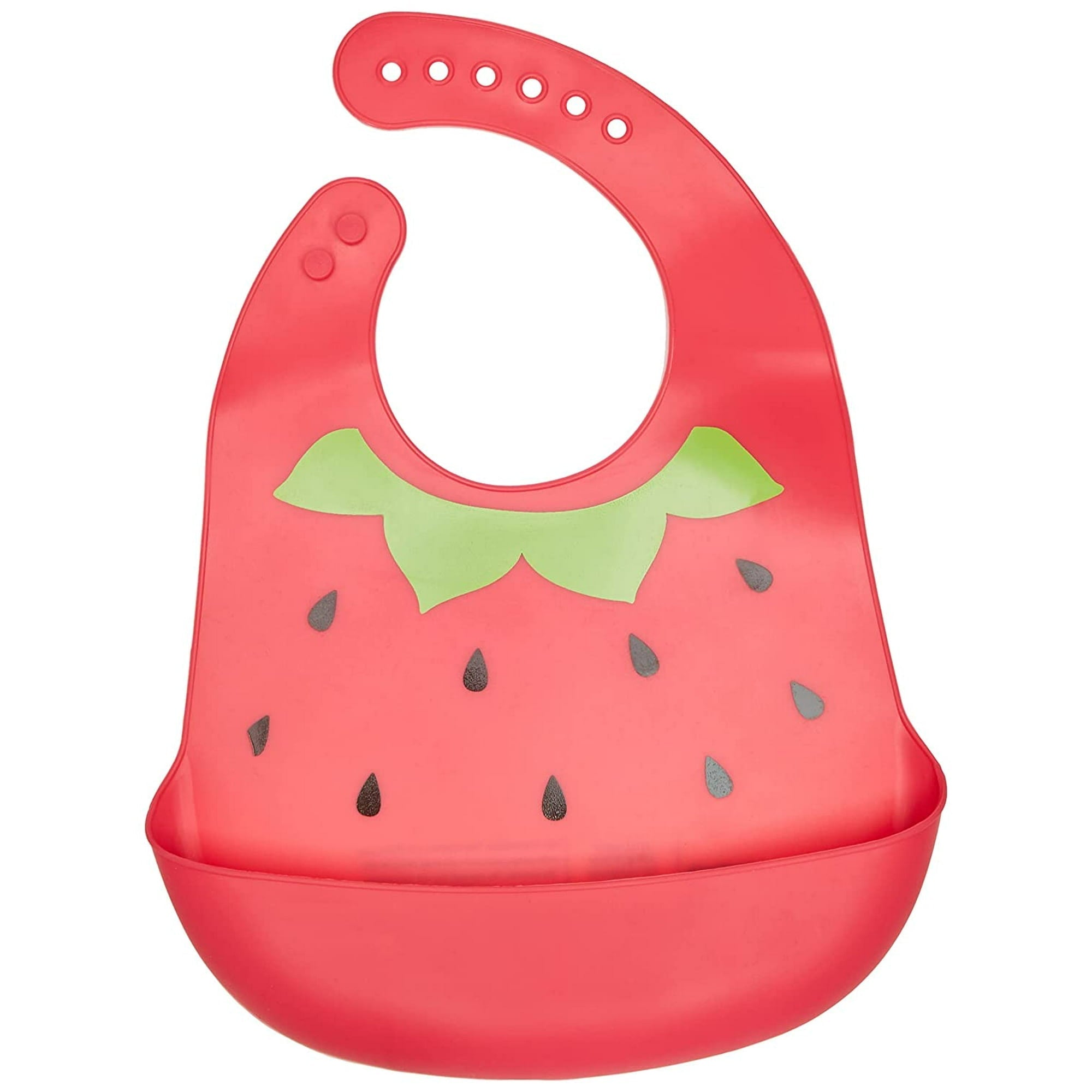 Strawberry Silicone Bibs – Waterproof Baby Feeding Bibs