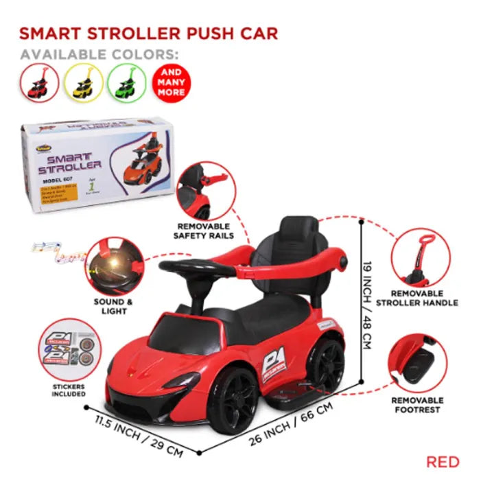 Smart Push Car Stroller 2-in-1 Ride-On for Toddlers