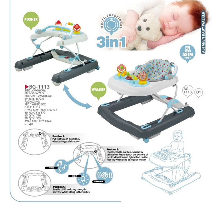 Tinnies 3-in-1 Baby Walker BG-1113