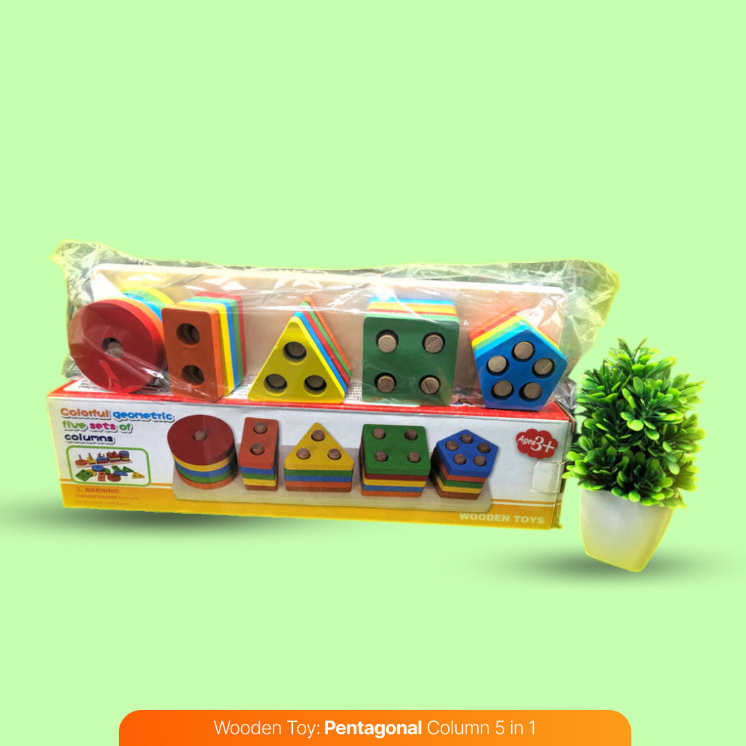 Pentagonal Stacking Blocks – 5-in-1 Educational Toy for Kids