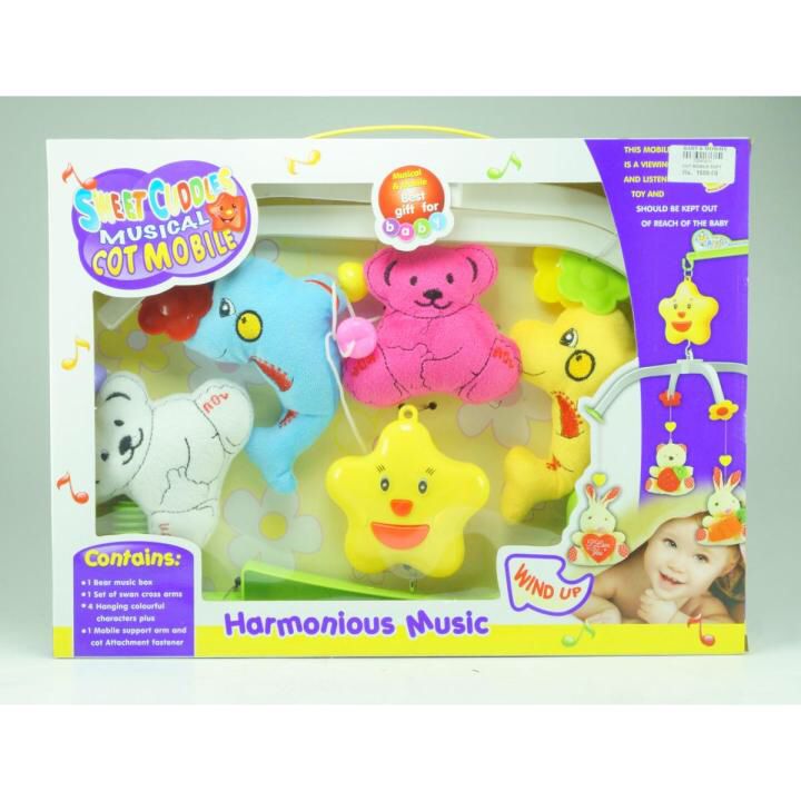 Musical Cot Mobile – Sweet Cuddles Clip-On Crib Toy with Soothing Lullaby