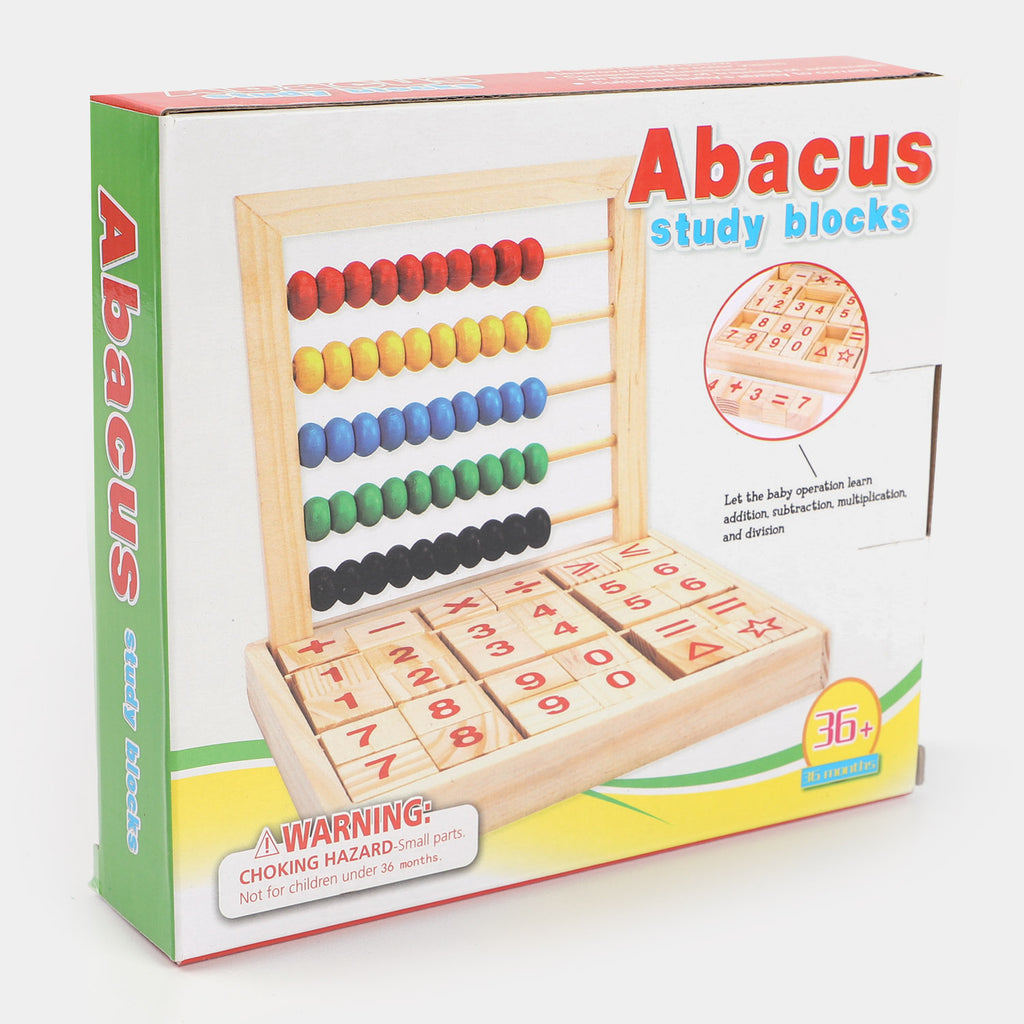 Wooden Abacus Study Blocks Toy – Learn, Play & Count with Fun