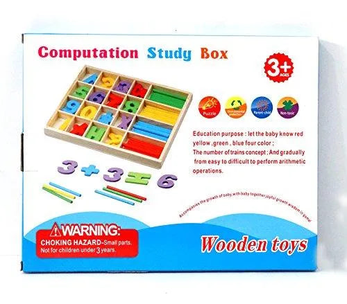 Wooden Computation Study Box for Basic Math Calculations for Children