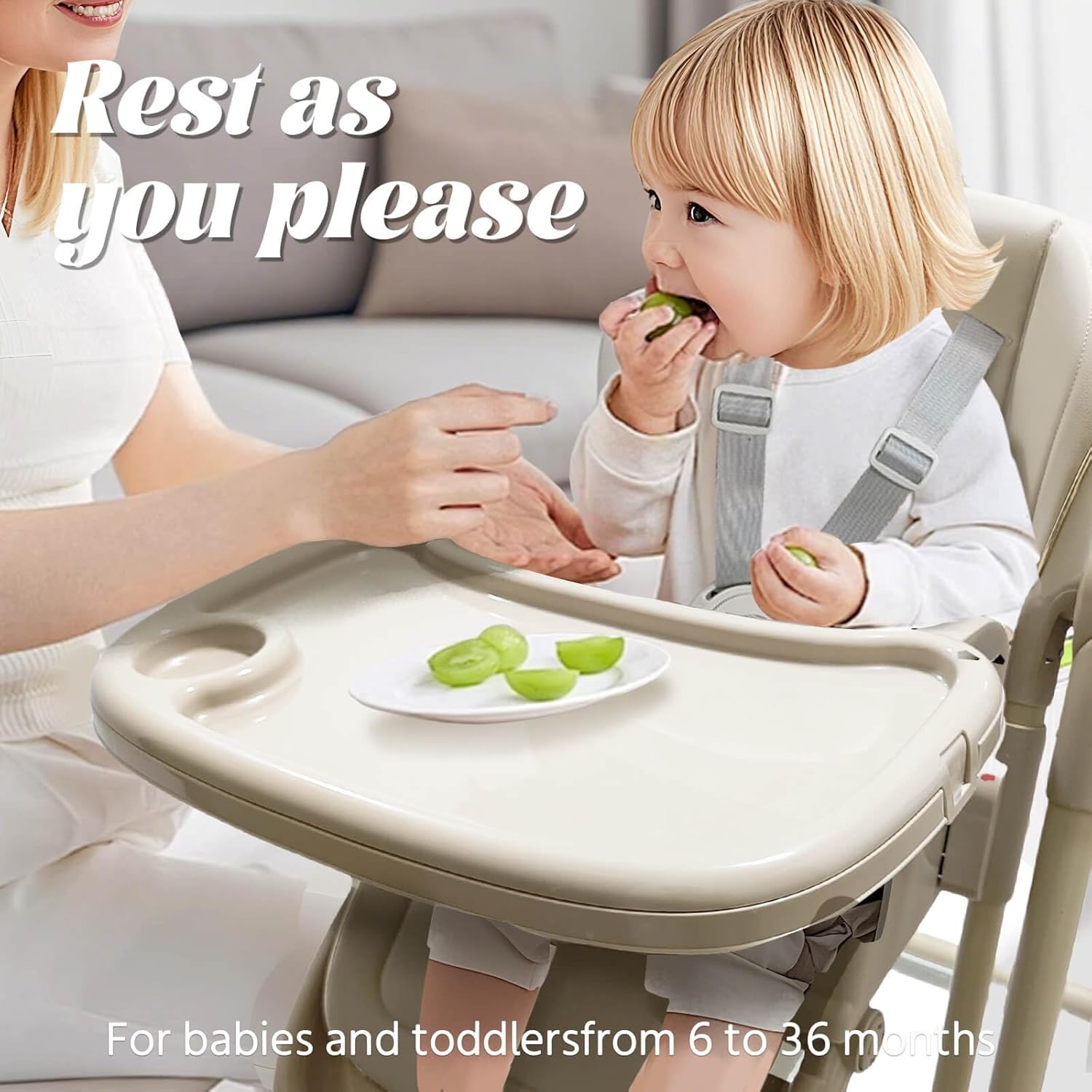 Baby Rocking Swing Dining High Chair – Brown