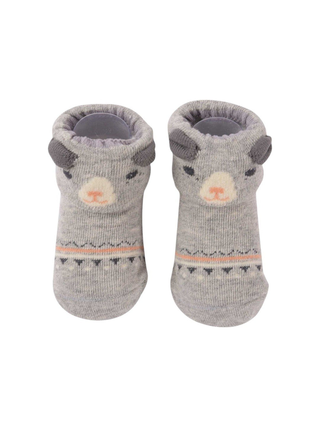 Baby Newborn Cat Design Socks – Grey | Sunshine