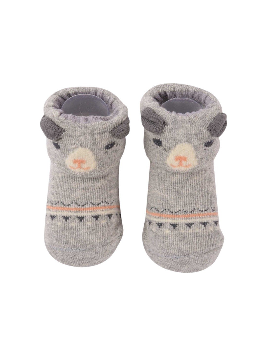 Baby Newborn Cat Design Socks – Grey | Sunshine