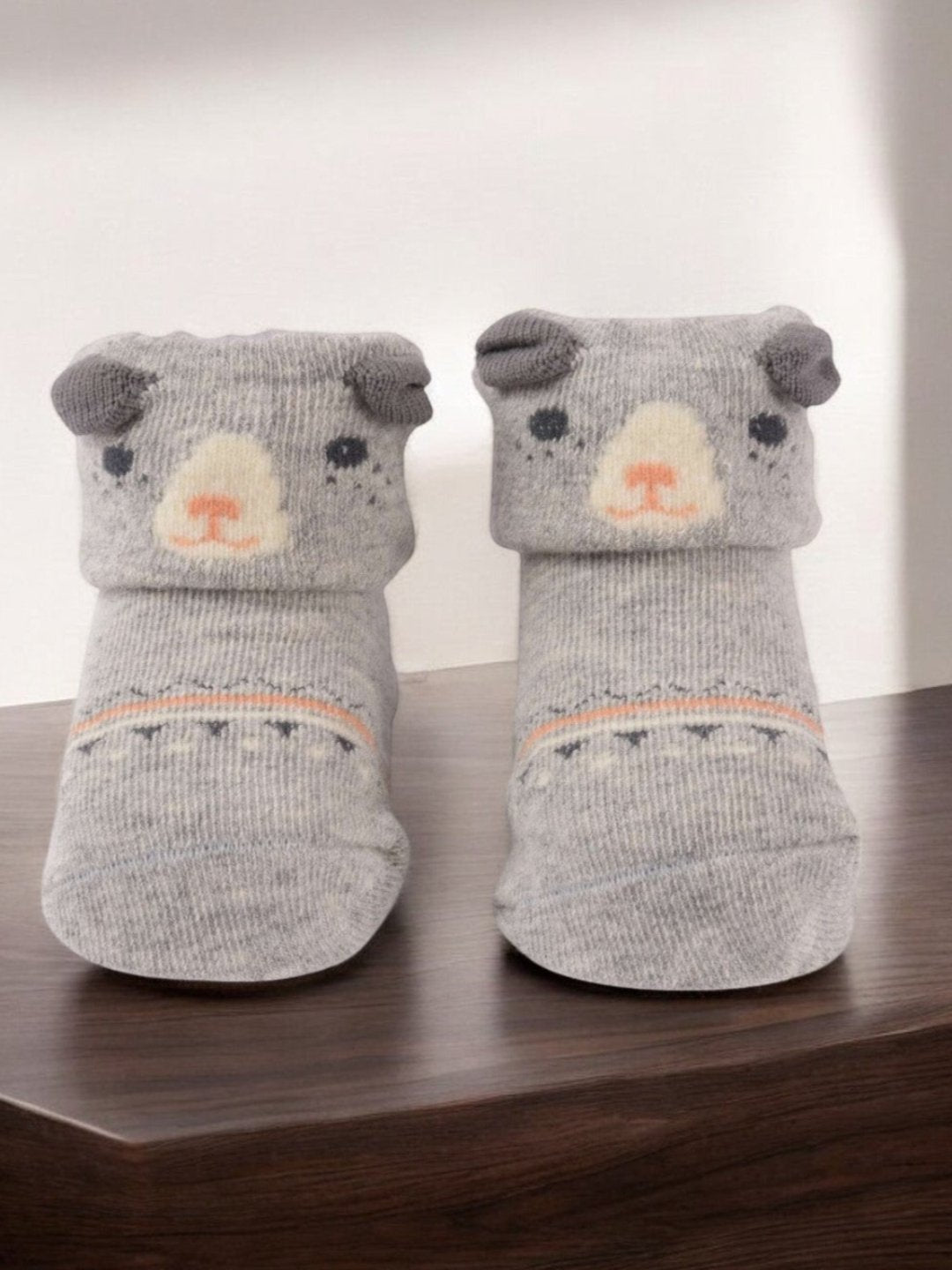Baby Newborn Cat Design Socks – Grey | Sunshine