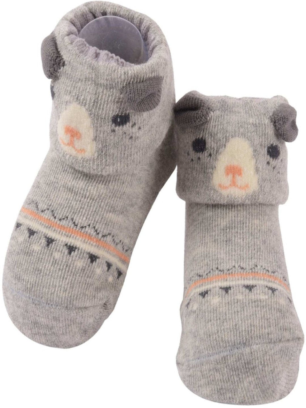 Baby Newborn Cat Design Socks – Grey | Sunshine