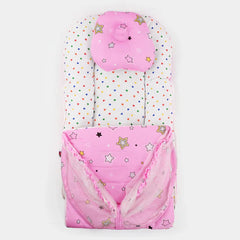 Baby Bedding Set – Portable Cotton Set with Mosquito Net & Pillow