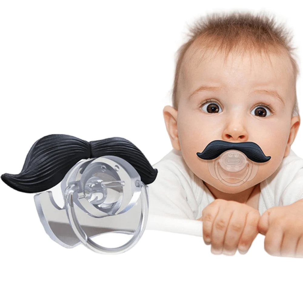 Silicone Funny Nipple Pacifier – Baby Soother with Beard Design