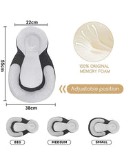 Baby Bed Mattress – U-Shape Pillow, Flat Head Support & Adjustable Size